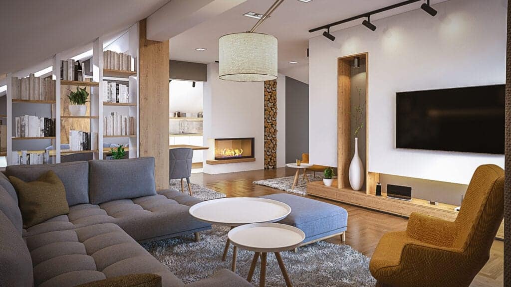 Eco friendly scandinavian living room