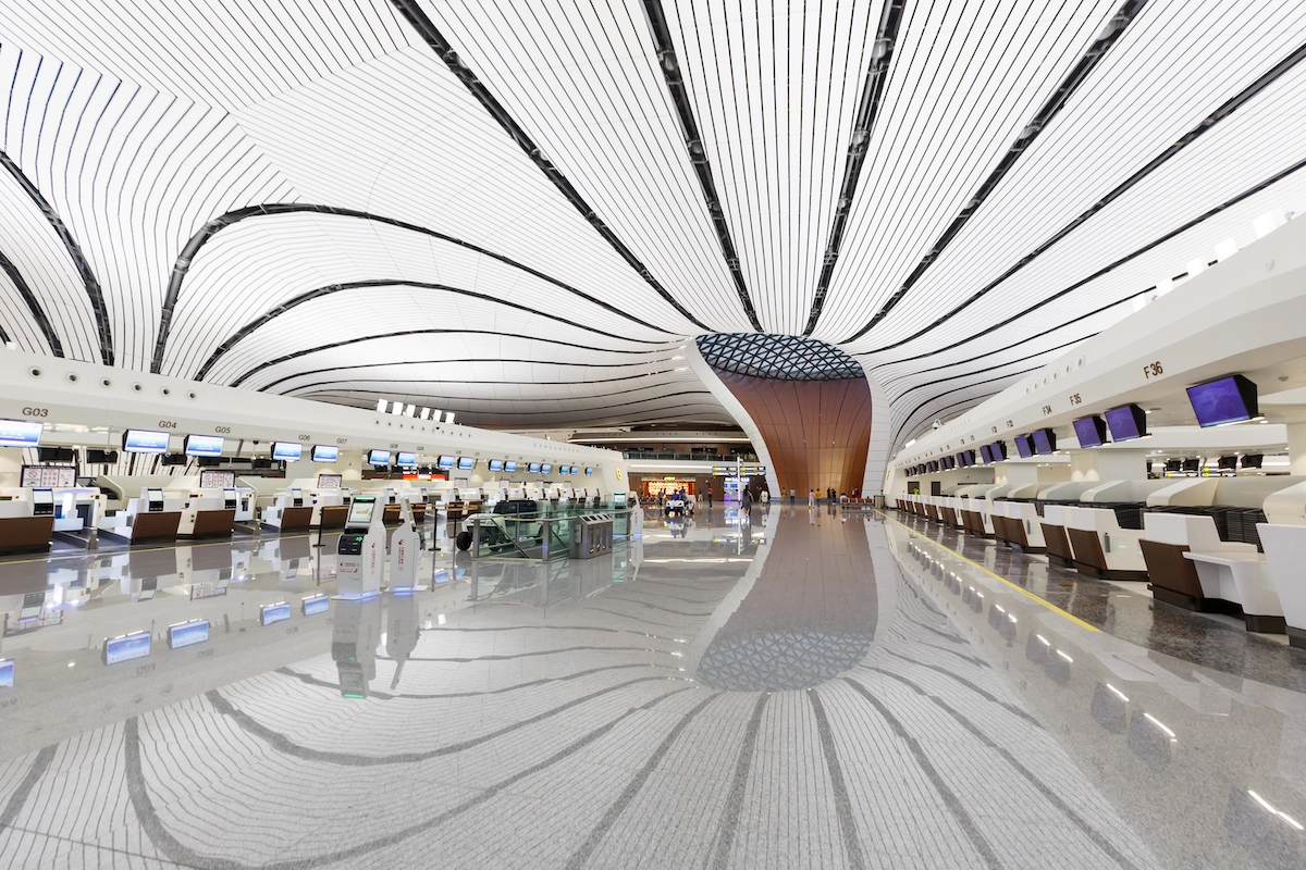 Interior of Beijing Daxing International Airport, China