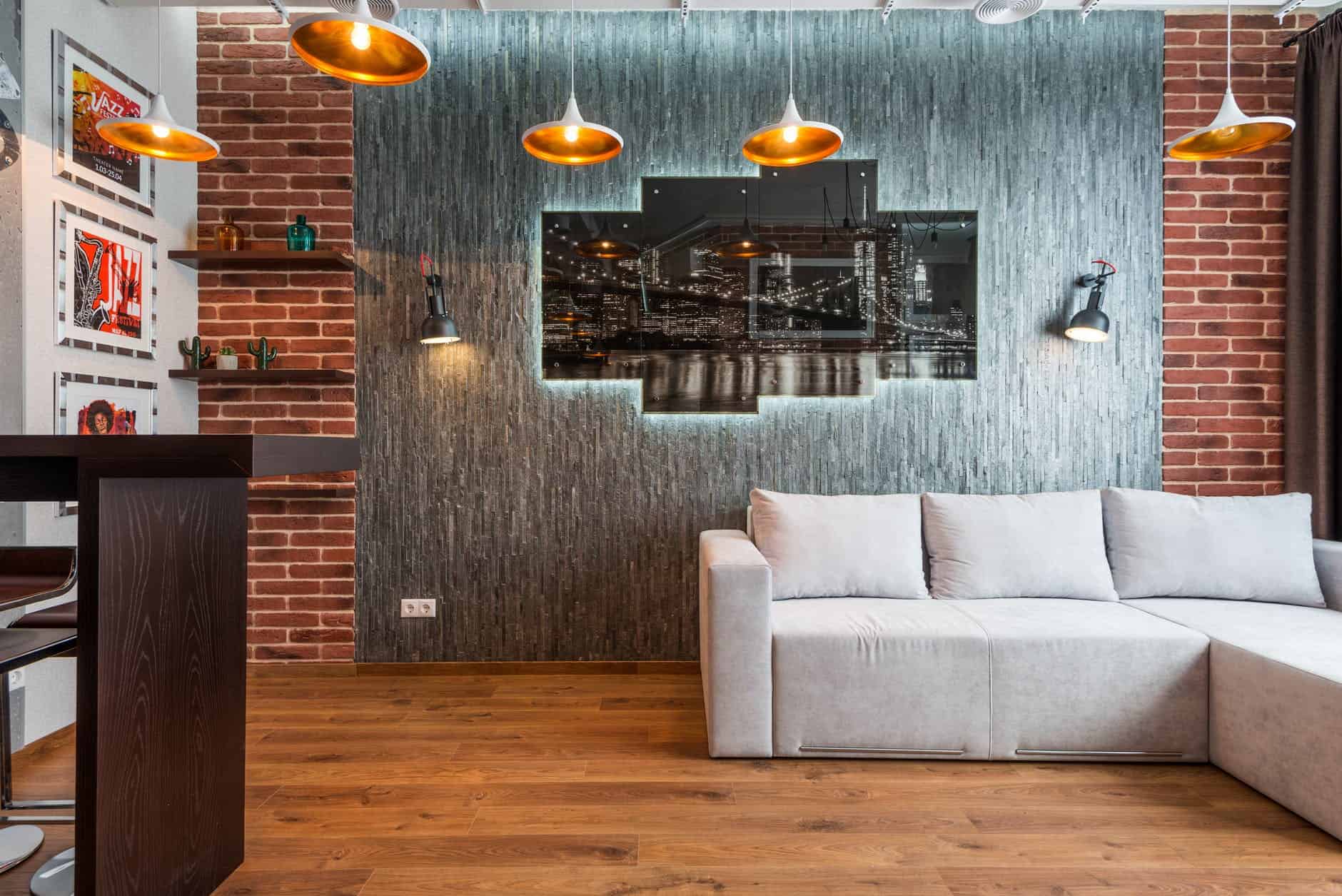 cozy living room with loft interior