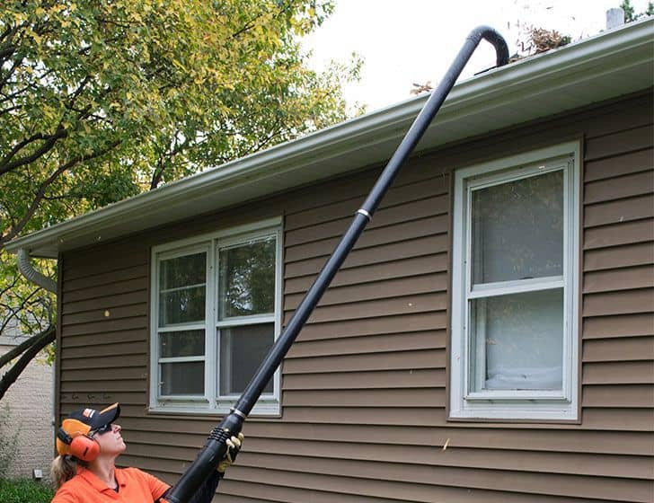 leaf blower gutter attachment