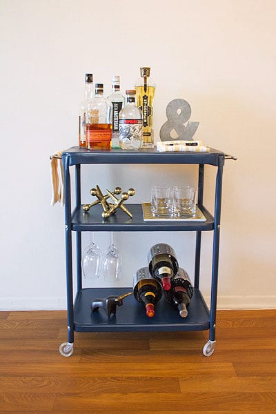 Reuse A Bar Cart To Create A Stunning Display