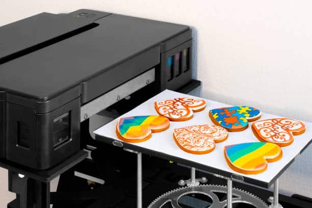 Food printer for drawings on cakes, gingerbread and cookies